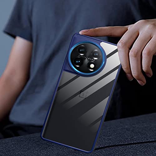 Image of A rtistque Ultra Hybrid Clear Back Cover Case for Oneplus 11R 5G | Drop Protection | Transparent | Smooth TPU Sides - Blue