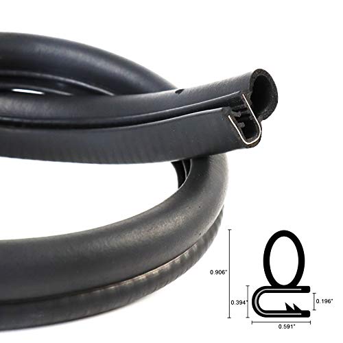 Edgeseal 0.59 Inch×0.9 Inch Rubber U Channel Bulb Trim Seal,Flexible Pvc Edge Guard Trim For Cars,Boats And Rvs,Anti-Collision,Resistant Wear,Waterproof,Reduce Noise thumb #1