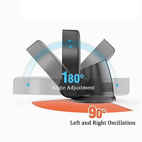 Flügelloser Wandventilator, leise, kühlend, leistungsstarker Wind für Schlafzimmer, Schreibtisch, Heimbüro, Schwarz-Weiß