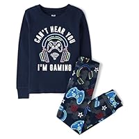The Children's Place,Boys,Long Sleeve Top and Pants Snug Fit 100% Cotton 2 Piece Pajama Set,Im Gaming,8