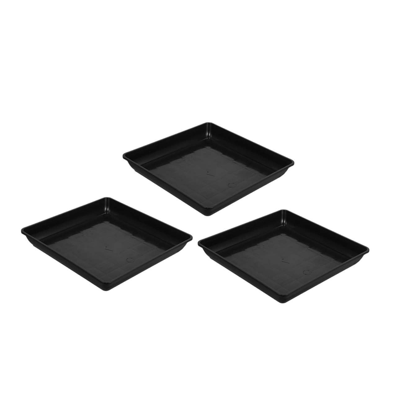 3 Bandejas de Goteo para Macetas de Plástico Negro Rectangular, Accesorio para Jardín Que Recoge el Exceso de Agua y Mantiene Limpio el Suelo o Escritorio