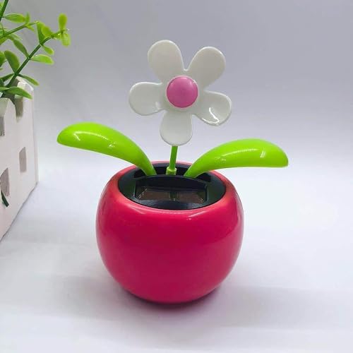 Pink Solar Dancing Flower Car Dashboard Decorations - Funny Solar Powered Dancing Flower Pot Car Ornaments Flower Swinging for Car Decor Solar Power Kits