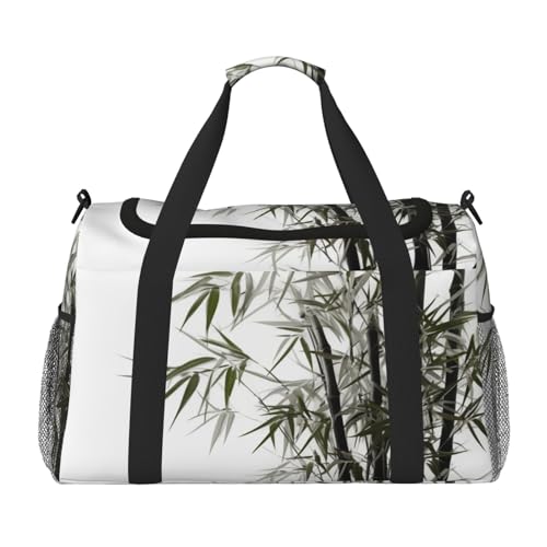 Travel Duffel Bag Lightweight Waterproof Carry On Tote Bag Foldable Weekender Overnight Bags Asian Bamboo Sport Gym Bag For Women Men