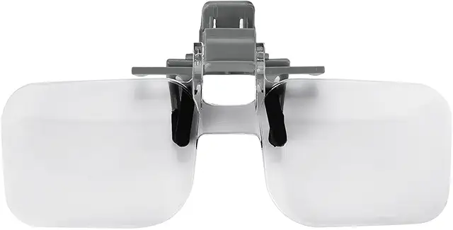 Loupe à Clip pour Lunettes de Lecture 2X - Grossissement Léger et Portable