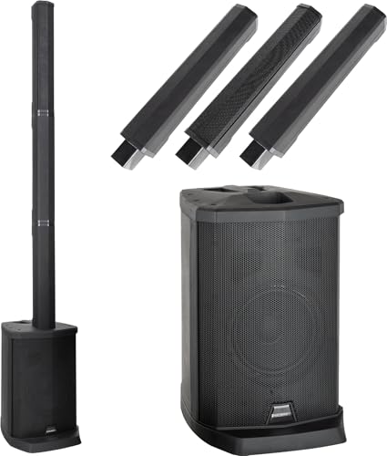 Sistema a colonna variabile per circa 50 persone, Potenza: 100 watt (RMS), Lettore multimediale integrato USB/SD/Bluetooth con funzione stereo TWS, Versione Bluetooth: 5.0