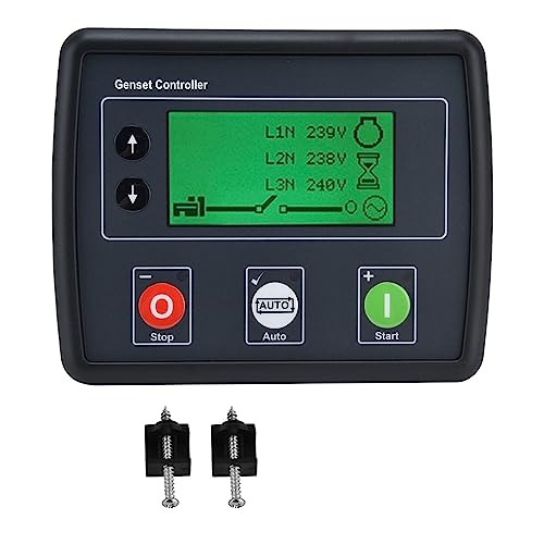 Panel Control para Grupo Electrógeno 12kW, Controlador Autónomo con Pantalla LCD, Compatible EFI y No EFI - Monitoreo Completo, Protección Avanzada, Uso Versátil en Motores Diese