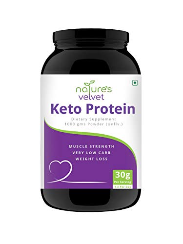 Image of Nature's Velvet Keto Protein Powder,Keto Diet supplement,Low carb Proteins 1000grams Unflavoured