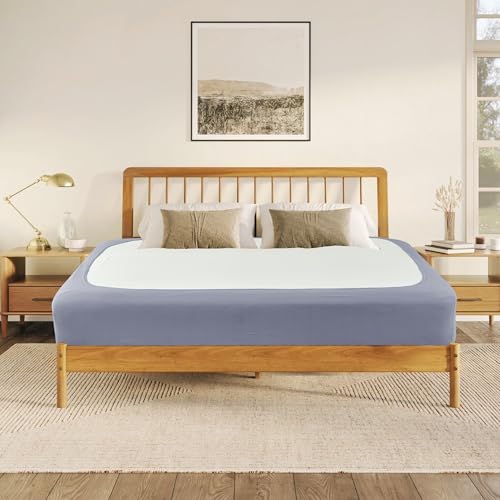 Biscaynebay Decorative Box Spring Cover King & Cal King Size, Silver Grey Luxurious Jersey Knitting Stretchy Wrap Around 4 Sides Bed Skirt for Home/Hotels Easy Fit Wrinkle Free Machine Washable by Biscaynebay - Image 8