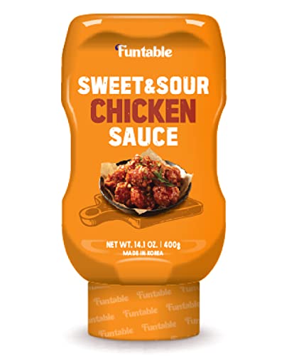 FUNTABLE SWEET & SOUR CHICKEN SAUCE – Sticky and Tangy Dipping Sauce for Authentic Korean Style Fried Chicken (14.1 OZ, Pack of 1)