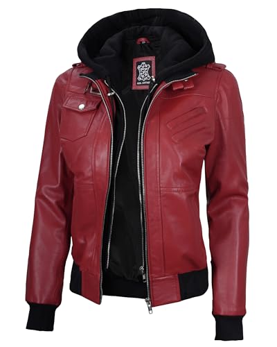 Blingsoul Leather Jacket Women - Real Lambskin Womens Leather Jackets With hood