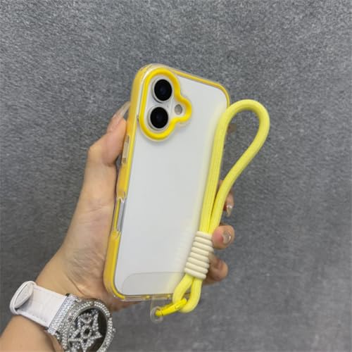 Coque double couche transparente haut de gamme avec cordon pour iPhone 16 Pro