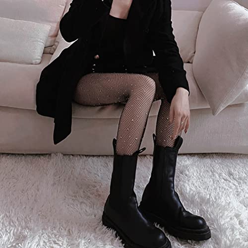 Image of Sexy White Fishnet Crystal Pantyhose Sparkly Rhinestone High