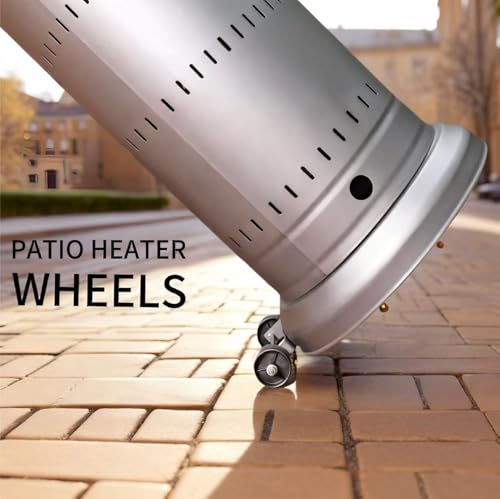 4PCS Universal Patio Heater Wheels - Black Plastic Caster Wheels for Gas Patio Heater Replacement, Easy to Move and Install, Outdoor Propane Accessories for Mobility and Convenience