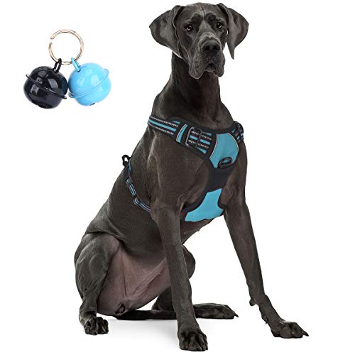 Belababy Hundegeschirr, kein Ziehen, vorne mit Clip-Griff, reflektierend, einfache Kontrolle, Outdoor, Walking, Training, klein, mittelgroß, groß, Hundegeschirr, atmungsaktiv, verstellbar, Blau Cover