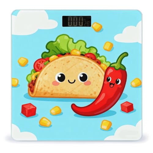 Báscula Digital de Baño Taco Chili Peppers con LCD miniatura 1