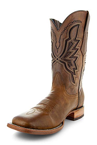 Soto Boots Men's Broad Square Toe Cowboy Boots, Genuine Leather Men's Cowboy Boots, Western Boots For Men H500284