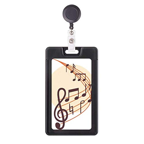 Étui à badge rétractable notes de musique parfait pour le bureau et l'école