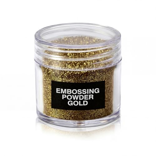 Heigble 1 Pc 0.5 Ounce Glitter Embossing Powder Set for DIY Crafts Greeting Cards Making Scrapbooking Wedding Invitations (Gold)