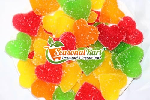Seasonal Kart Assorted Jelly Collection Traditional Indian jelly Sweets – Variety Pack (400 gram, Big Heart Jelly) - Image 4 thumbnail