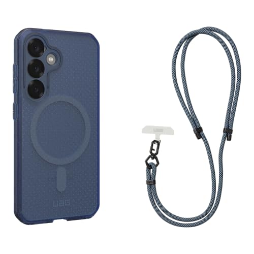 URBAN ARMOR GEAR UAG Designed for Samsung Galaxy S25 Plus Case DOT, Compatible with Magnetic Charging Bundle with Civilian Crossbody Lanyard 7mm (Cloud Blue + Cloud Blue)