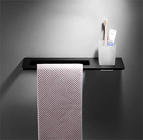 Porte-serviettes durable en aluminium d'espace noir mat premium - 4