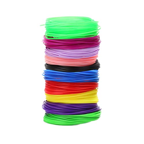 LIAOTI 3D Pen PLA Filament Refills 1.75mm, 10 Colors, 5 Meters per Color, Total 50 Meters
