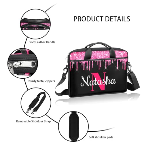 Personalized Glitter Laptop Bag Case Briefcases for Women, Custom Gift Computer Cases for Laptops, Tablet Shoulder Bag4