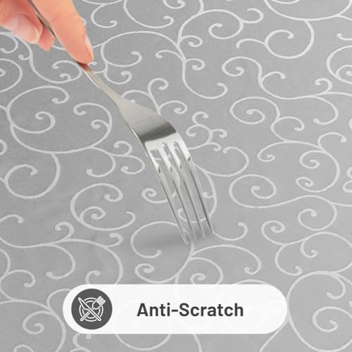 Table Cloth Rectangular 100 * 140 cm,Polyester Jacquard Tablecloth,Washable Dust-Proof Table Cover for Kitchen Dinning Indoor Decoration(Grey) - Image 5