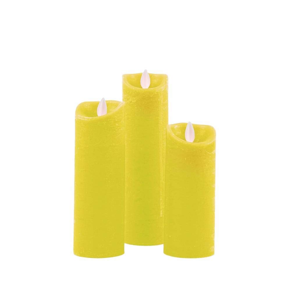 Peha Magic Candle LED Kerzen Set – 3 Stück, Echtwachs, Mit Timer & Fernbedienung, Weinrot