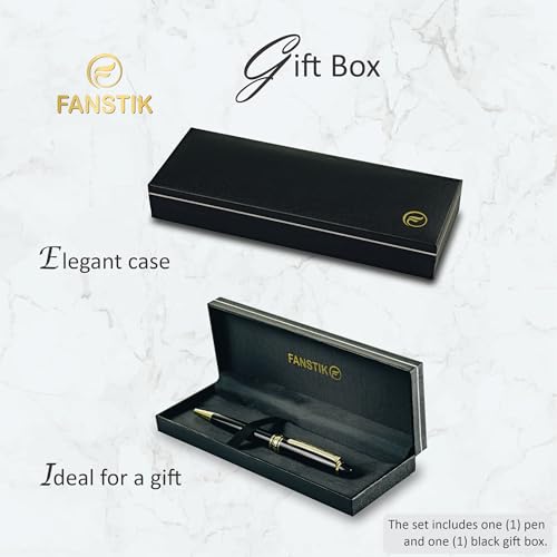 FANSTIK Customized BallPoint pen with name (MADE IN USA), stainless steel, black and gold, luxury engraved pen personalized for men and for women. (BallPoint Black-Gold) - Image 3