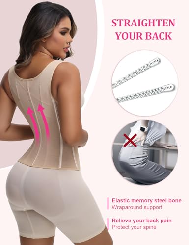 Image of SHAPSHE Waist Trainer for Women, Tummy Control Sports Girdle, Workout Body Shaper with Adjustable Shoulder Strap