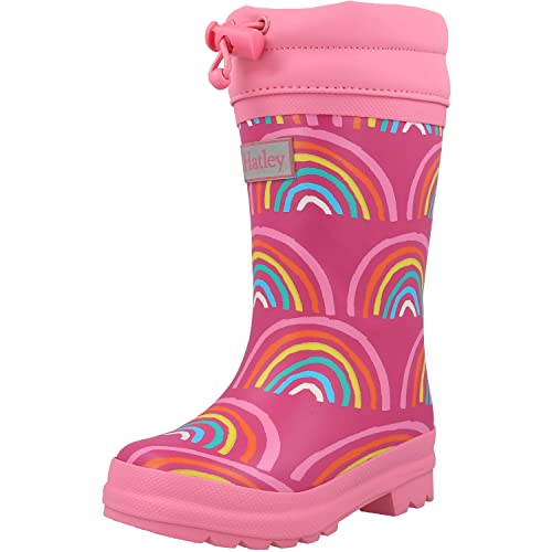Hatley Girls Sherpa Lined Printed Rain Boots, Rainy Rainbows, 8 Little Kid #TOP12