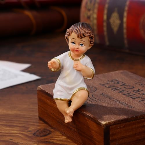 Figuras religiosas niño Jesús en resina 4 piezas miniatura 4
