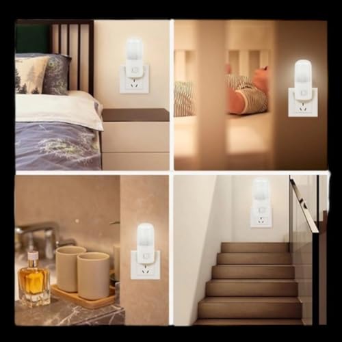 Abajur LED Mini Noturno Bivolt para Quarto Infantil: Luminária de Tomada em Acrílico - Luz Suave e C