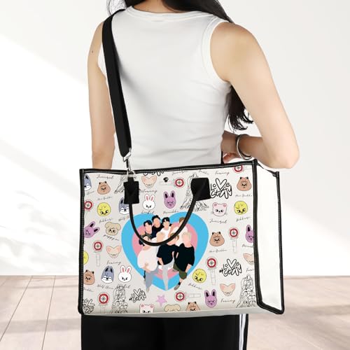 Image of JNIAP Korean Group Stay Tote Bag Korean Group Stay Gifts Korean Music Lover Gifts Korean Music Shoulder Bag Stay Merchandise