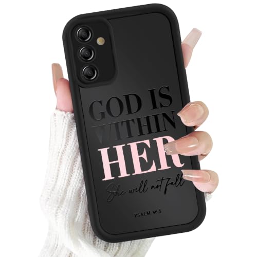 Vulfwela �N���X�`�����P�[�X Samsung Galaxy A15 5G Jesus�AGod ���I�����̈�߃p�^�[���f�U�C�� �u���b�N�v�����g �d�b�J�o�[ ���� ���̎q �j���p �t���J�����ی�V�F�� Samsung A15 5G 6.5�C���`�p