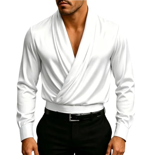 White Heavy Stretch Draped T-Shirt