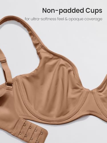 Image of DELIMIRA Women's Confishape Unlined Balconette Bras | Underwire, Supportive, No Padding, Tshirt Bra, Full Coverage, Plus Size