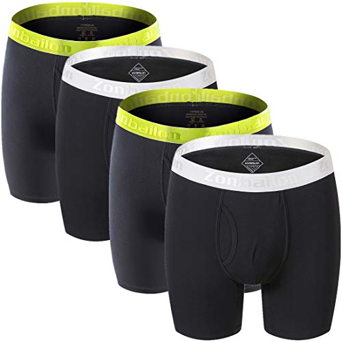 Herren Unterwäsche Bambus Big and Tall Long Leg Boxershorts Herren Pack M L XL XXL 3XL, 4-schwarz, XXL Groß Hoch Cover
