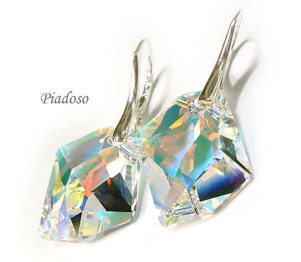Pendentif et boucles d'oreilles Aurora Crystal argent 925 cadeau