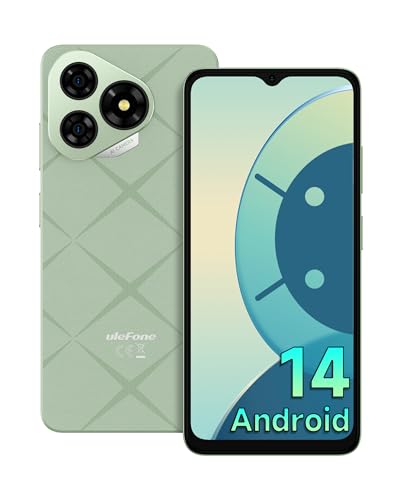 Ulefone Note 19 SIM-Free & Unlocked Mobile Phones, 6GB+32GB/512GB Extension Android 14 Smartphone, 4G Dual SIM, Three Card Slots, 5000mAh, 6.52" Display, UK Version Smart Phone, One Phone Case, Green