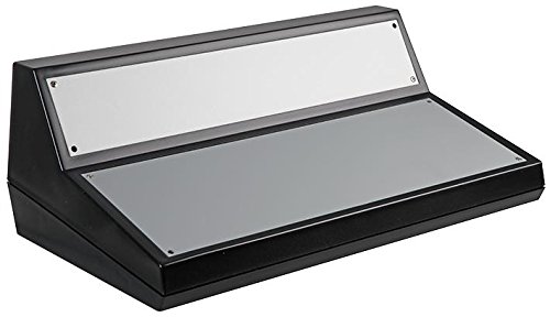Consola inclinada, negra, 400 x 147 x 230 mm | Cajas de plástico / estantes de gabinete de 19 pulgadas, 1 unidad - 33020115