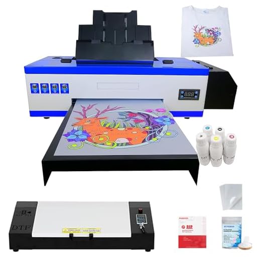 PUNEHOD A3 DTF Printer,L1800 T-Shirt Transfer Printer with White Ink Circulatory for DIY Direct Print T-Shirts, Hoodie,Fabrics (DTF Printer + Oven)