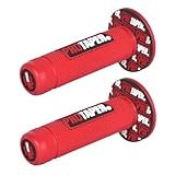 Universal Motorcycle Handlebar Grips 22 mm - 24 mm for Scooters Mopeds Non-Slip Motorcycle Grips Rubber Grips for Motorcycle ATV Dirt Bike Powersports (Red)
