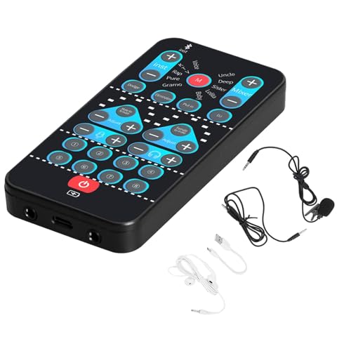 Tarjeta de sonido portátil – Tarjeta de sonido en portátil con 8 efectos de sonido – Disfraz de voz portátil Plug and Play para estudio de música, teléfono móvil, computadora