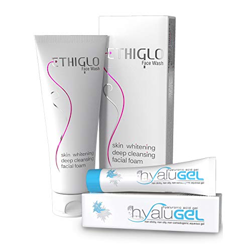 Image of Ethiglo Skin whitening Face Wash (70ml) with Hyalugel Hyaluronic Acid Gel (30gms)