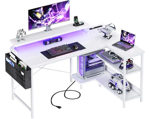 Amazon | AODK ゲーミングデスク コンセント付き パソコンデスク RGB