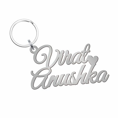 Image of Customized Name Key chain valentine gift Durable Steel 2.5Mm Thick Steel Keychain with Custom Name Keyring & Keychain Split Ring for Office, Home Key