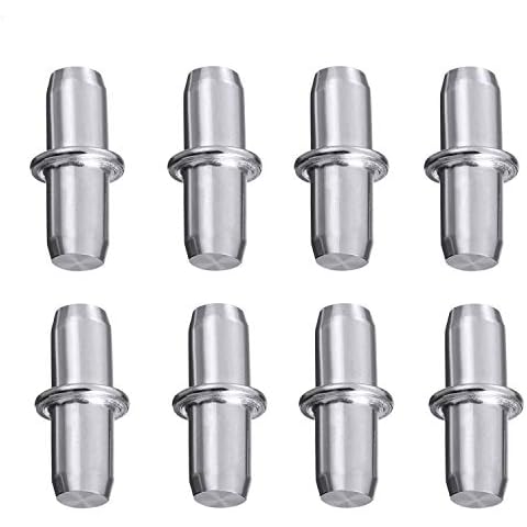 50 Pieces Shelf Pegs 5mm Cabinet Furniture Shelf Support Pegs Nickel Plated Cover