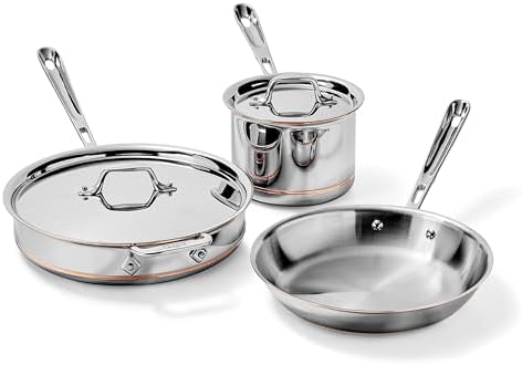 All-Clad Copper Core 5-Ply Stainless Steel Cookware Set, 5 Piece,...